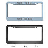 Custom Light Blue Brown License Plate Frame