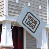 Custom Light Blue Brown Flag