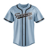 Custom Light Blue & Brown Colors Design Sports Baseball Jersey