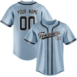 Custom Light Blue & Brown Colors Design Sports Baseball Jersey
