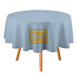 Custom Light Blue Yellow Round Table Cloth