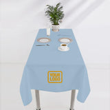 Custom Light Blue Brown Square Table Cloth