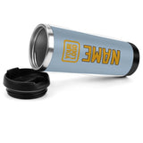 Custom Light Blue Yellow Stainless Steel Water Cup