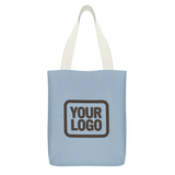 Custom Light Blue Yellow Canvas Tote Bag