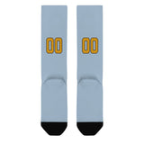 Custom Light Blue Yellow Knee-High Sock