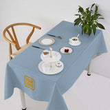 Custom Light Blue Brown Square Table Cloth