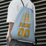 Custom Light Blue Yellow Drawstring Bag