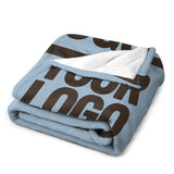 Custom Light Blue Brown Blanket
