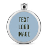 Custom Light Blue Olive Hip Flask