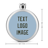 Custom Light Blue Olive Hip Flask