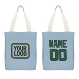 Custom Light Blue Green Canvas Tote Bag