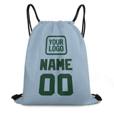 Custom Light Blue Green Drawstring Bag