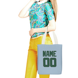 Custom Light Blue Green Canvas Tote Bag