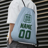 Custom Light Blue Green Drawstring Bag
