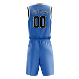 Custom Light Blue Olive Basketball Set
