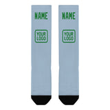 Custom Light Blue Emerald Green Knee-High Sock