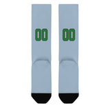 Custom Light Blue Emerald Green Knee-High Sock