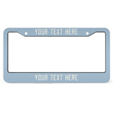 Custom Light Blue Cream License Plate Frame