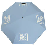 Custom Light Blue Cream Automatic Umbrella