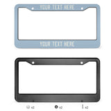 Custom Light Blue Cream License Plate Frame