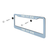 Custom Light Blue Cream License Plate Frame