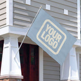 Custom Light Blue Cream Flag