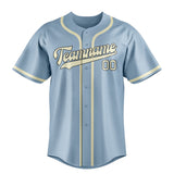Custom Light Blue & Cream Colors Design Sports Baseball Jersey