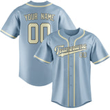 Custom Light Blue & Cream Colors Design Sports Baseball Jersey