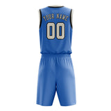 Custom Light Blue Cream Basketball Set