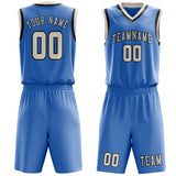 Custom Light Blue Cream Basketball Set