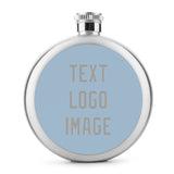 Custom Light Blue Gray Hip Flask