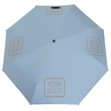 Custom Light Blue Gray Automatic Umbrella