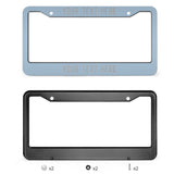 Custom Light Blue Gray License Plate Frame