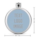 Custom Light Blue Gray Hip Flask