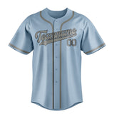 Custom Light Blue & Gray Colors Design Sports Baseball Jersey
