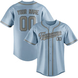 Custom Light Blue & Gray Colors Design Sports Baseball Jersey