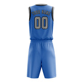 Custom Light Blue Gray Basketball Set