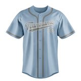 Custom Light Blue & Gray Colors Design Sports Baseball Jersey