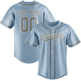 Custom Light Blue & Gray Colors Design Sports Baseball Jersey