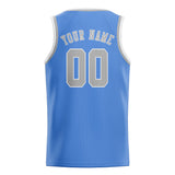 Custom Light Blue & Gray Colors Design Sports Basketball Jersey