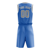 Custom Light Blue Gray Basketball Set