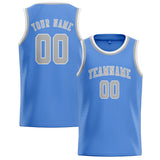 Custom Light Blue & Gray Colors Design Sports Basketball Jersey