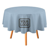 Custom Light Blue Dark Grey Round Table Cloth