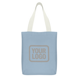 Custom Light Blue Dark Grey Canvas Tote Bag
