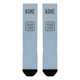 Custom Light Blue Dark Grey Knee-High Sock