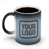 Custom Light Blue Dark Grey Magic Mug