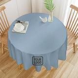 Custom Light Blue Dark Grey Round Table Cloth