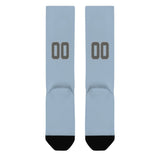 Custom Light Blue Dark Grey Knee-High Sock