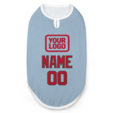 Custom Light Blue Red Pet Vest