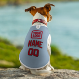 Custom Light Blue Red Pet Vest
